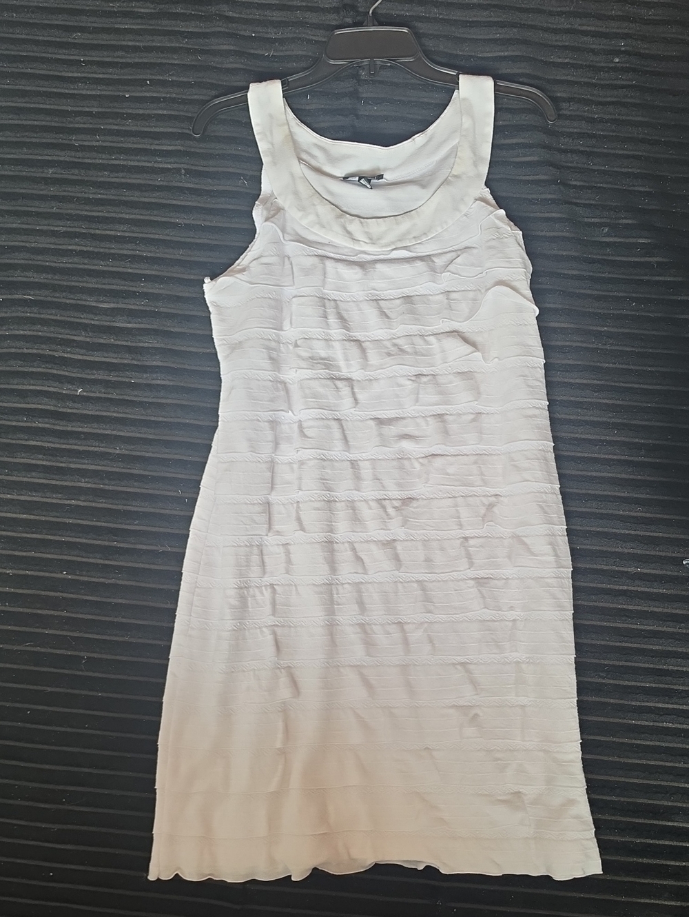 Sleeveless White Layered Shift Dress